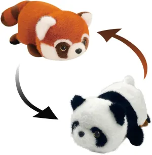 Plush Red Panda Turn Panda Stuffed Animal Plush Pillow, 19.6 inch Cute 2 in 1 Red Panda Plush Doll Soft Panda Plush Pillow Toy for Kids Adults