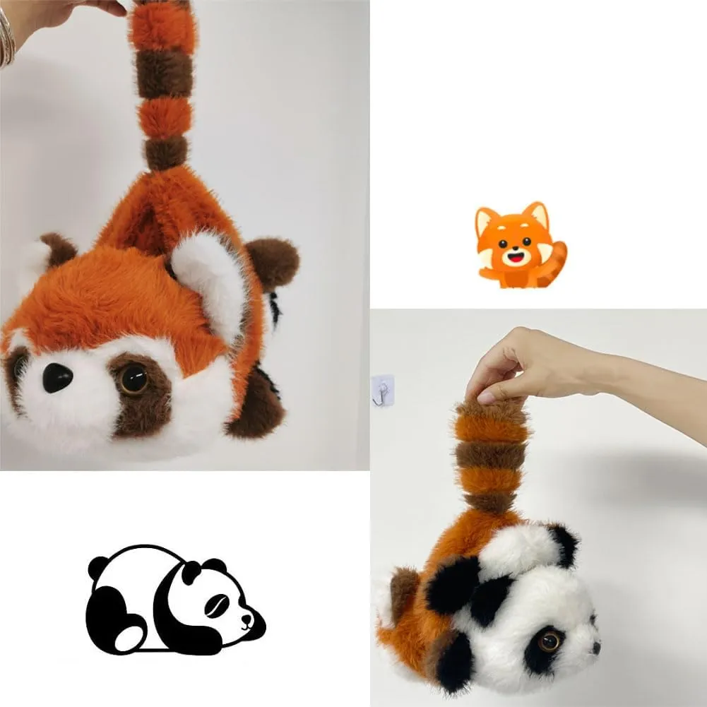 Plush Red Panda Turn Panda Stuffed Animal Plush Pillow, 19.6 inch Cute 2 in 1 Red Panda Plush Doll Soft Panda Plush Pillow Toy for Kids Adults