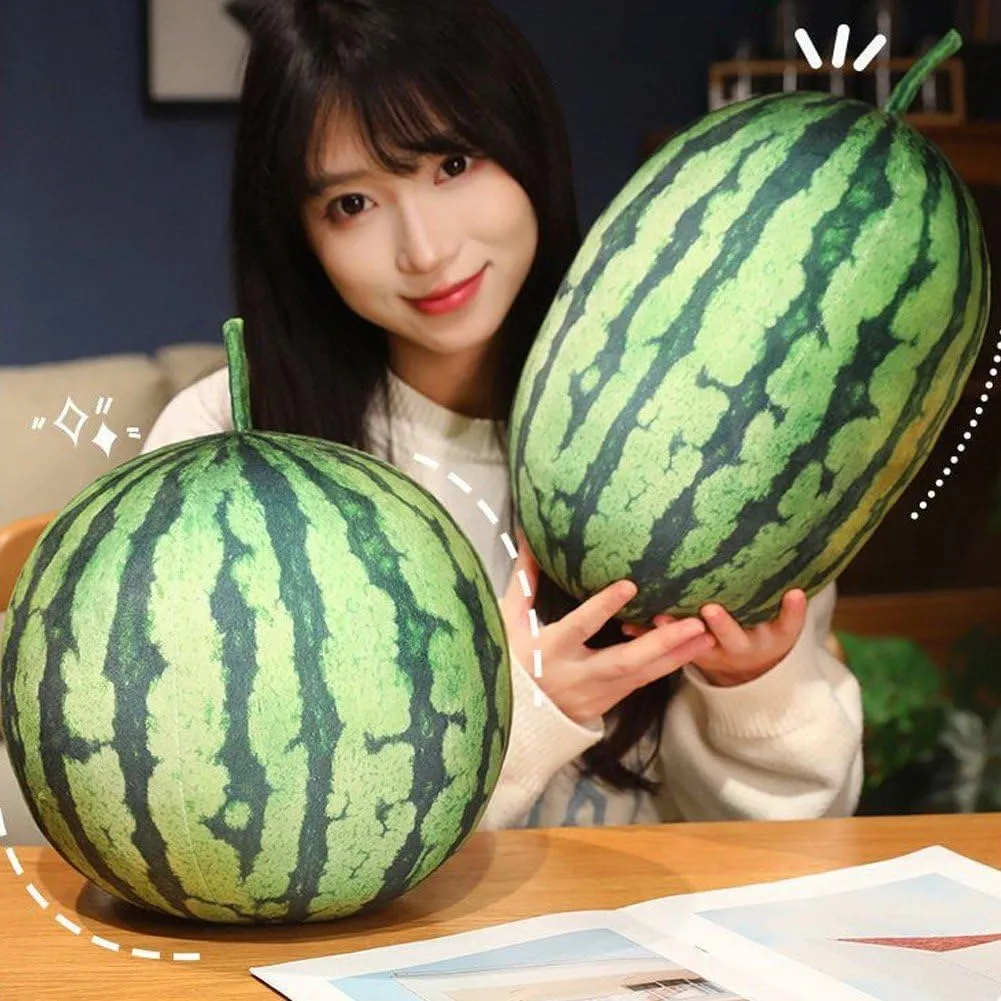 Plush Watermelon Pillow Soft Stuffed Plush Fruit Shaped Pillows Watermelon Shaped Throw Pillow Fruit Cushion Hug Toy Decorative Pillow