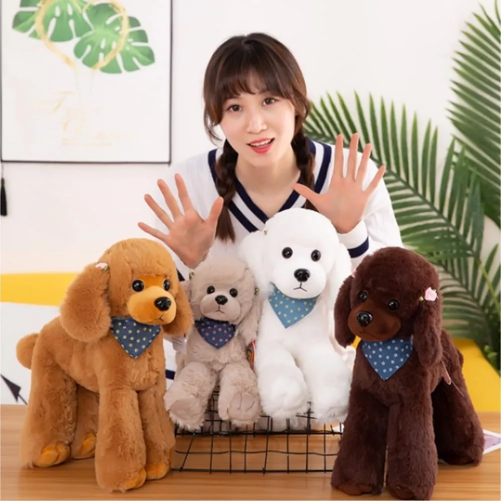 Poodle Plush Toys, Soft and Cute Poodle Plush Toys, Pillows, Cushions, The Best Gift for Your Family and Friends. 1 pc. (Light Grey 12 inches)
