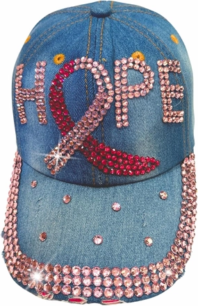 Popfizzy Bedazzled Hat for Women, Rhinestone Denim Hat, Fun Adult Bling Hats, Birthday Gifts for Women, Adjustable, One Size