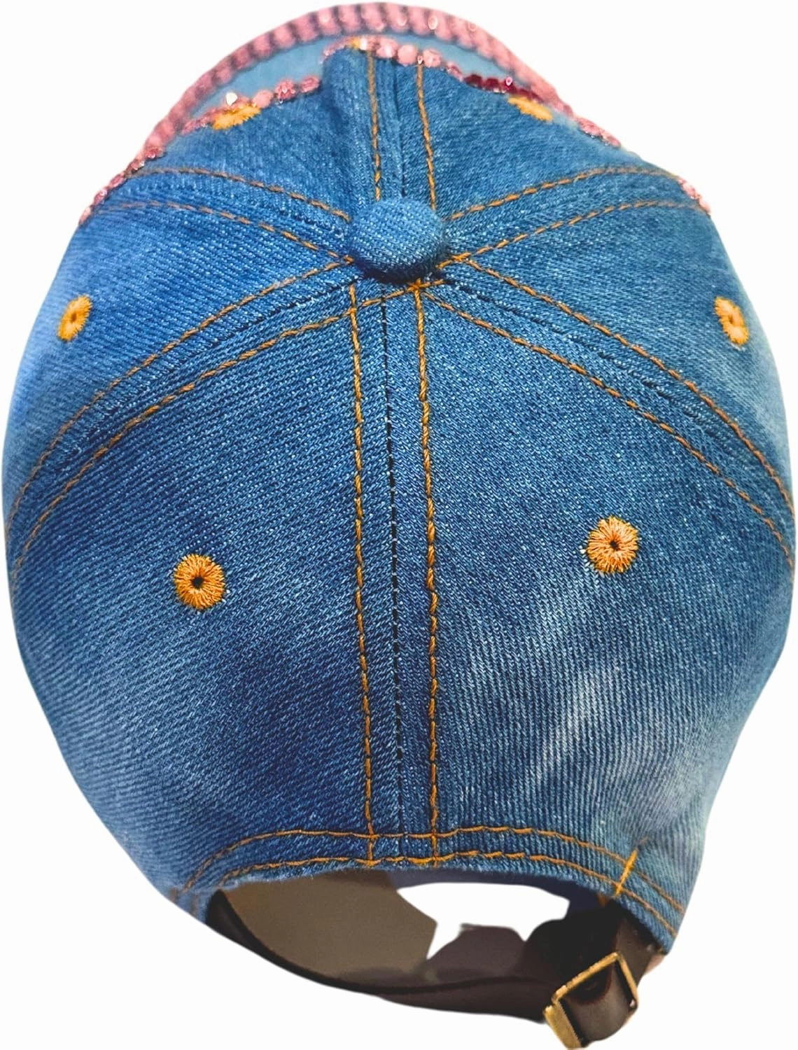 Popfizzy Bedazzled Hat for Women, Rhinestone Denim Hat, Fun Adult Bling Hats, Birthday Gifts for Women, Adjustable, One Size