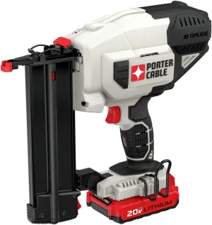 PORTER-CABLE 20V MAX Cordless Brad Nailer, Nail Gun 18 Guage, Battery and Charger Included (PCC790LA)