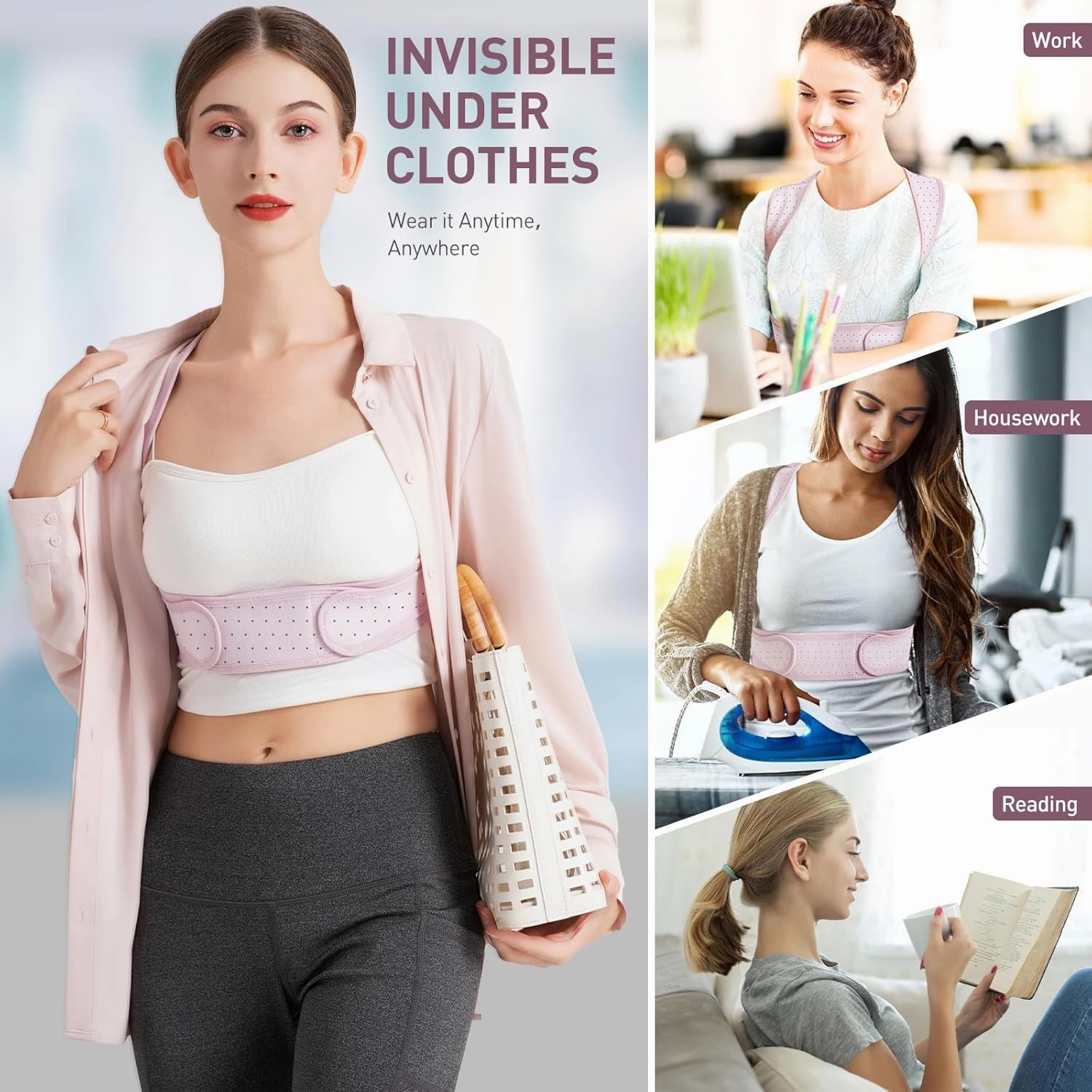 Posture Corrector For Women, Adjustable Back Brace For Posture, Back Posture Corrector Providing Pain Relief From Lumbar, Neck, Shoulder, And Clavicle, Back (S/M Upper Waist 25-36 Inch)