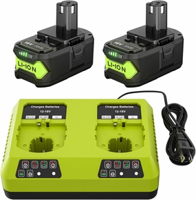 POWTREE 2Pack 7.0Ah P108 Battery   2Port P117 Charger Dual Channel Fast Charger for Ryobi Oneplus Battery P100 P102 P103 P105 P107 P108 P118 Ryobi 18v Battery and Charger Combo