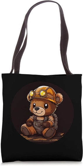 Pretty Teddy Bear for Miner and Mining Lovers Tote Bag