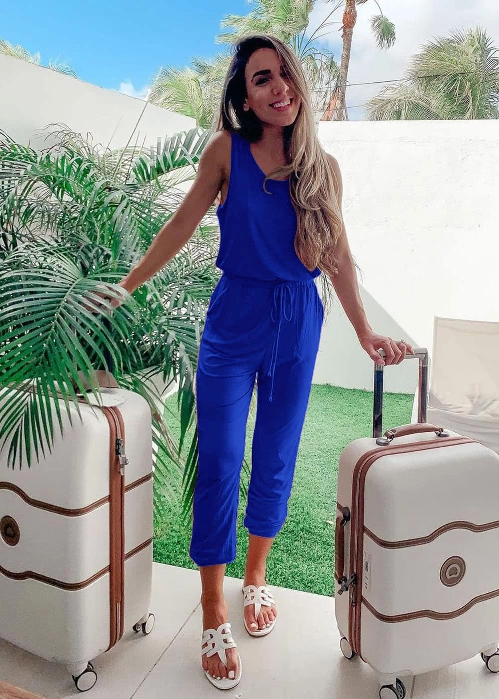 PRETTYGARDEN Women's Two Piece Outfit Sets Casual Summer Sleeveless Crewneck Tops and Sweatpants Active Tracksuit Lounge Wear