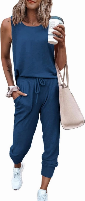 PRETTYGARDEN Women's Two Piece Outfit Sets Summer Casual Sleeveless Crewneck Tops Matching Travel Tracksuit Lounge Wear