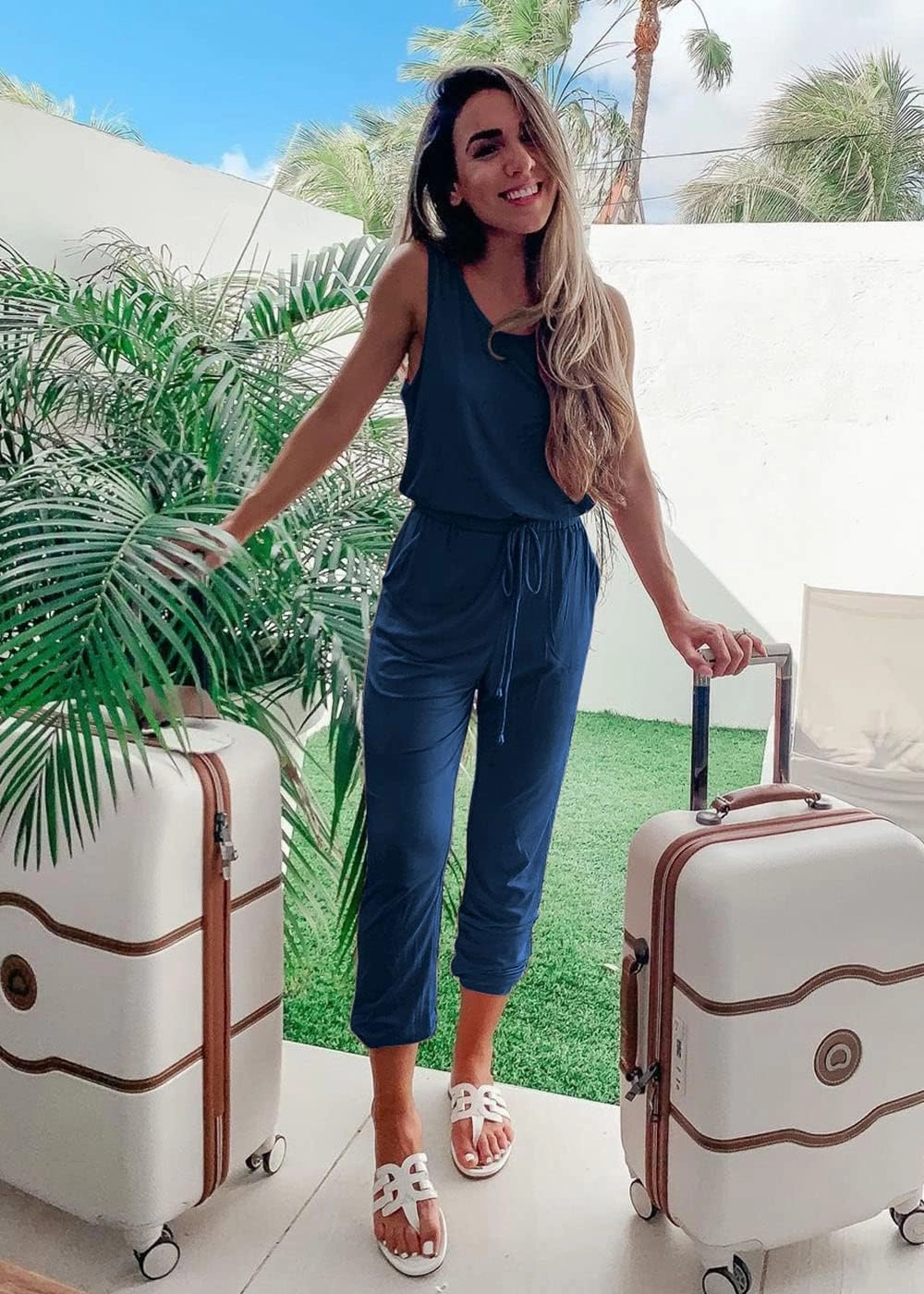 PRETTYGARDEN Women's Two Piece Outfit Sets Summer Casual Sleeveless Crewneck Tops Matching Travel Tracksuit Lounge Wear
