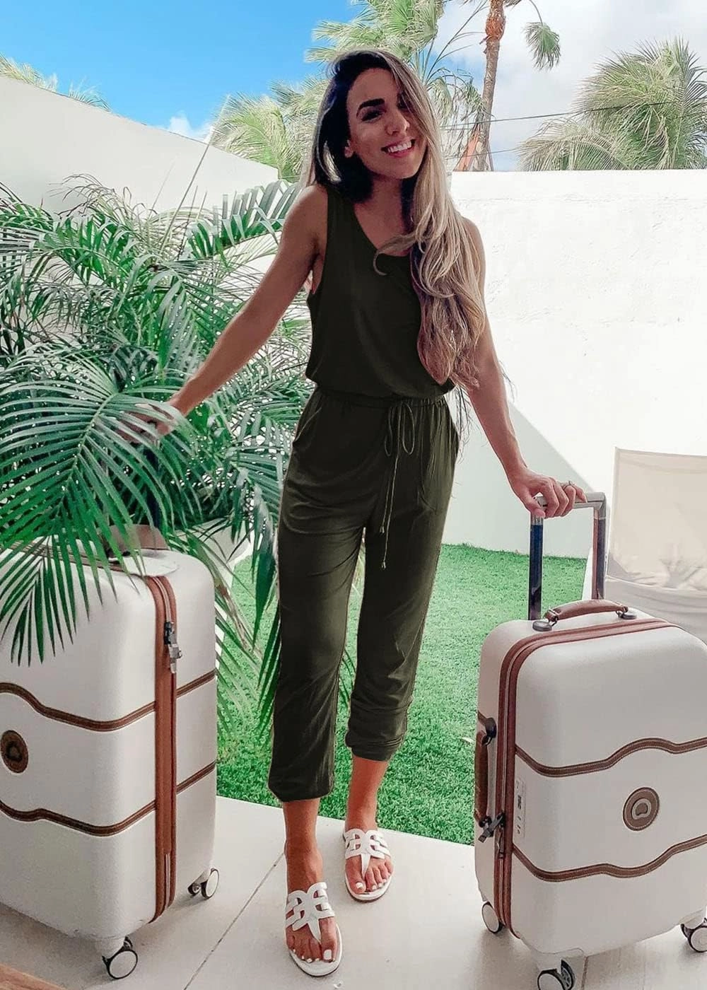 PRETTYGARDEN Women's Two Piece Outfit Sets Summer Casual Sleeveless Crewneck Tops Matching Travel Tracksuit Lounge Wear