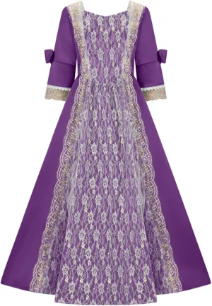 Princess Dress for Women Renaissance 1800s Ball Gowns Lace Patchwork Medieval Costumes Masquerade Theme Dresses