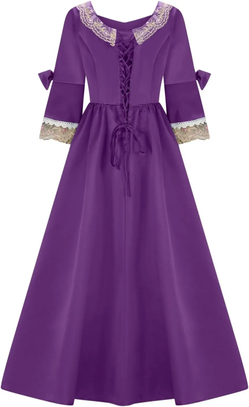 Princess Dress for Women Renaissance 1800s Ball Gowns Lace Patchwork Medieval Costumes Masquerade Theme Dresses