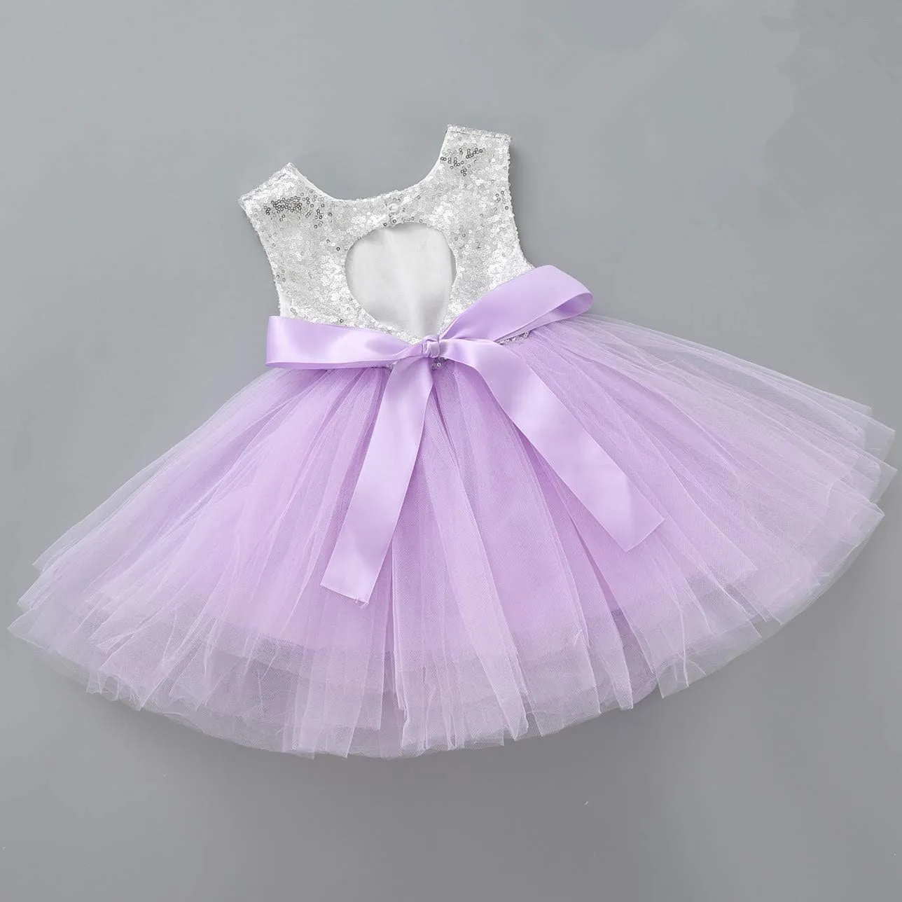 Princess Tulle Tutu Girl Dress Wedding Pageant Party Baby Dresses Sequin Backless Lace Flowers Newborn-7 Years