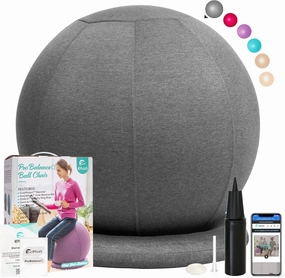 ProBalanceΩ Ball Chair, Yoga Ball Chair Exercise Ball Chair with Slipcover and Base for Home Office Desk, Birthing & Pregnancy, Stability Ball & Balance Ball Seat to Relieve Back Pain, Multiple color size