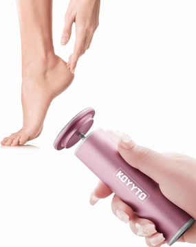 Professional Electric Foot File, Adjustable Rotatable Electronic Foot Dead Skin Remover Callus Remover Tool for Home & Nail Salon with 60 pcs Replacement Sandpaper Disk,Pink