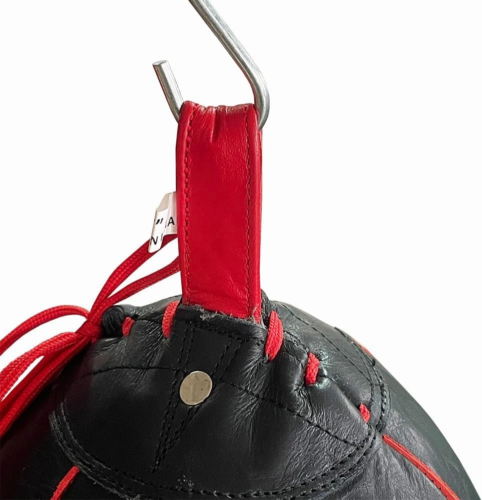 Professional Leather Double End Boxing Bag with Bungee Cords for Boxing, MMA, Muay Thai, Fitness Speed Dodge Reflex Ball, Floor to Ceiling Training
