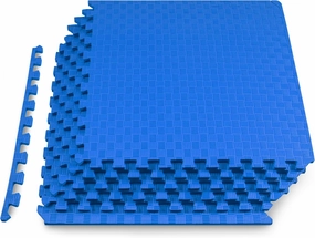ProsourceFit Exercise Puzzle Mat 1-in, Checkered EVA Foam Floor Tiles w/ Non-Slip Texture, Gym Mat w/ Interlocking Foam Tiles for Adjustable Surface, Shock Absorbing, Waterproof Gym Flooring, Grey
