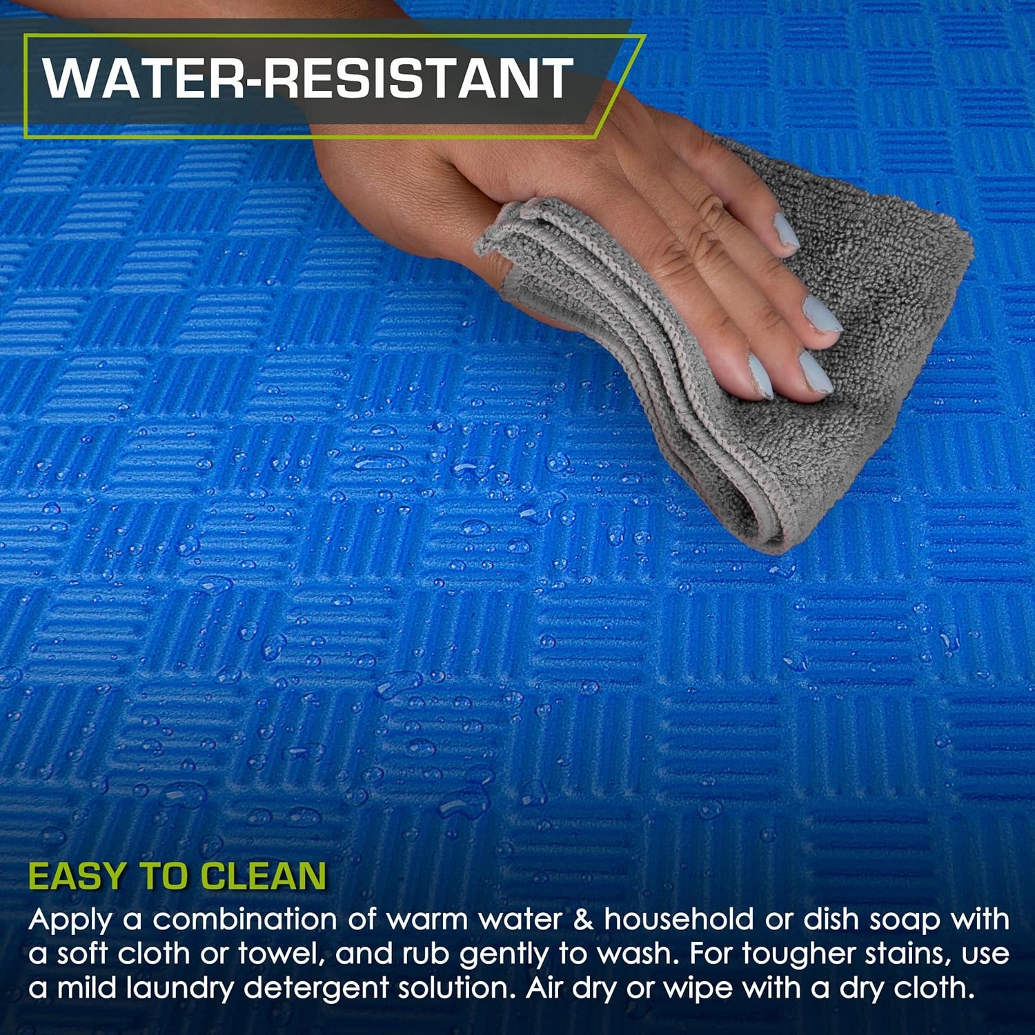 ProsourceFit Exercise Puzzle Mat 1-in, Checkered EVA Foam Floor Tiles w/ Non-Slip Texture, Gym Mat w/ Interlocking Foam Tiles for Adjustable Surface, Shock Absorbing, Waterproof Gym Flooring, Grey