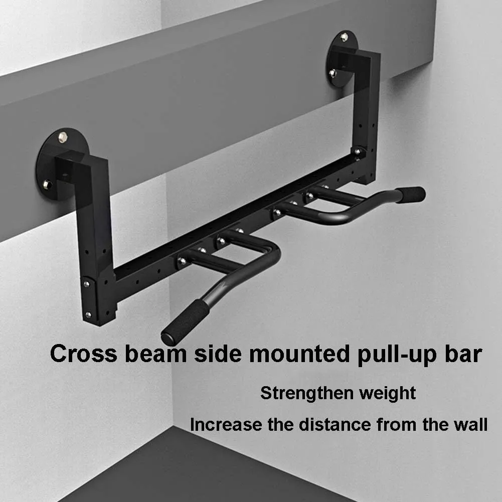Pull-Up Bars Wall-Mounted Horizontal Bar, Cross Beam, Boxing Sandbag Resistance Belt Suspension Equipment, Adjustable Handle Position, Load 200Kg