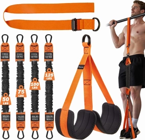 Pull Up Assistance Bands 50-350lbs, Heavy Duty Pull Up Workout Band with Feet Rest, Resistance Band for Pull Up Bar Bands, Pull Up Assist Band Strength Training Workout Equipment, Height Adjustable