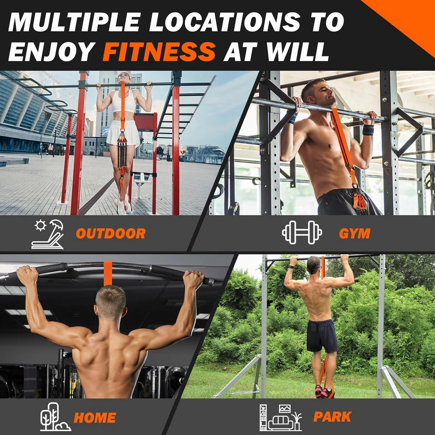 Pull Up Assistance Bands 50-350lbs, Heavy Duty Pull Up Workout Band with Feet Rest, Resistance Band for Pull Up Bar Bands, Pull Up Assist Band Strength Training Workout Equipment, Height Adjustable