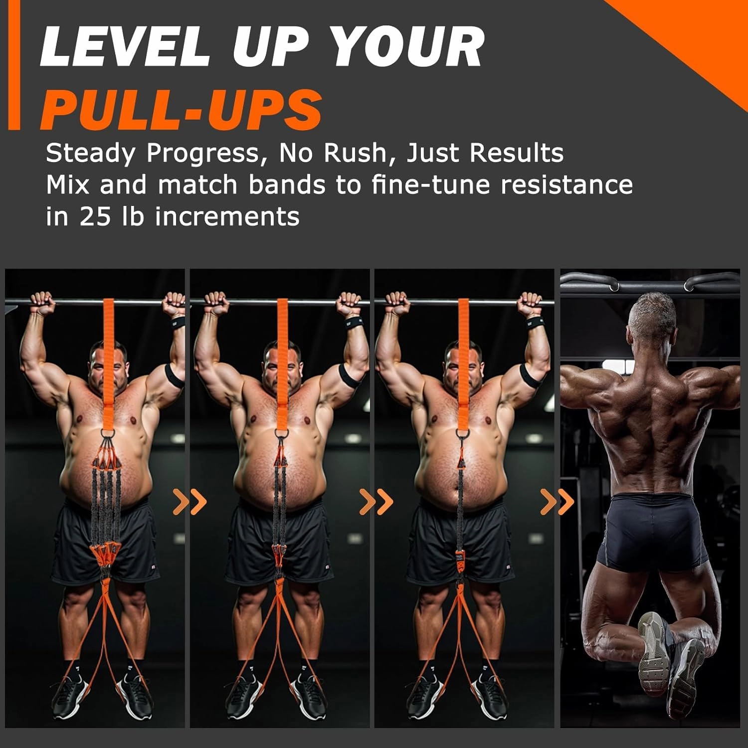 Pull Up Assistance Bands 50-350lbs, Heavy Duty Pull Up Workout Band with Feet Rest, Resistance Band for Pull Up Bar Bands, Pull Up Assist Band Strength Training Workout Equipment, Height Adjustable