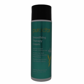 PURA D'OR Smoothing Therapy Leave-In Styling Cream (8oz) for Anti-Frizz Straightens & Smoothes Dull, Dry, Brittle Hair, Infused with Natural & Organic Ingredients, for Men and Women