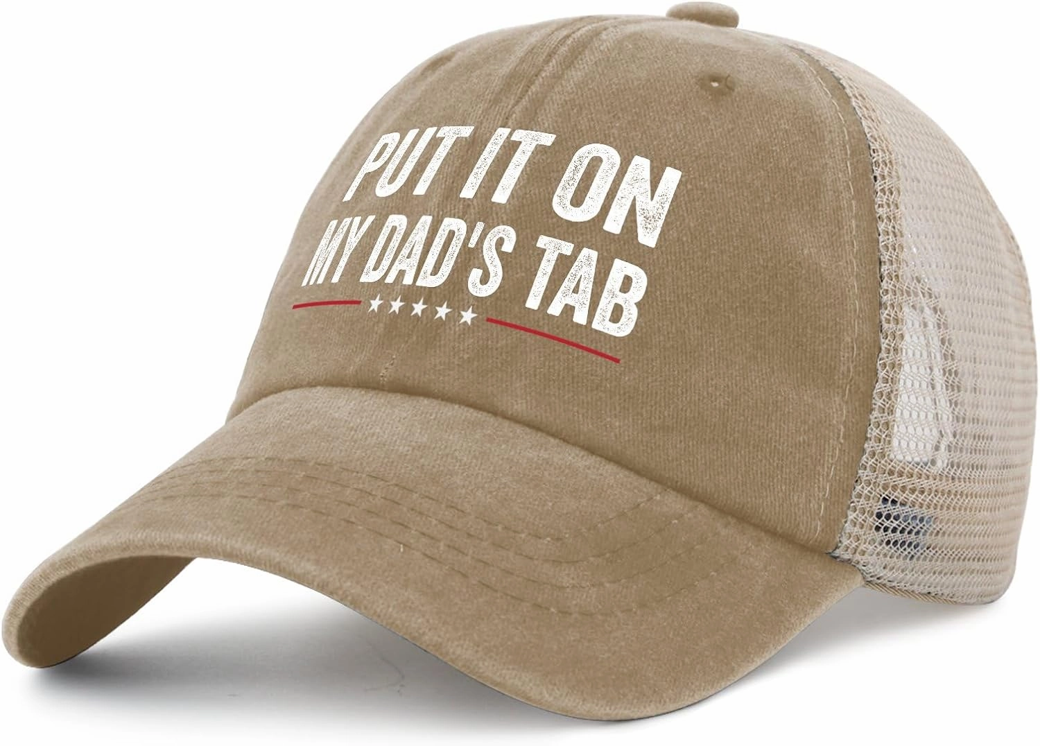 Put It On My Dad's Tab Hat Womens Retro Tennis Hats for Womens AllBlack Caps Cute for New Job