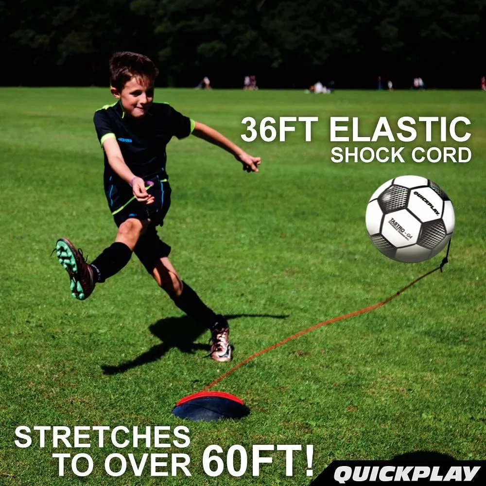 QUICKPLAY Replay Soccer Training Ball | Adjustable Bungee Elastic Training Ball with Base Weight