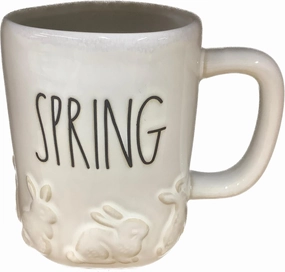 Rae Dunn Spring Easter Bunny Coffee Mug, Bunnies Circling Base