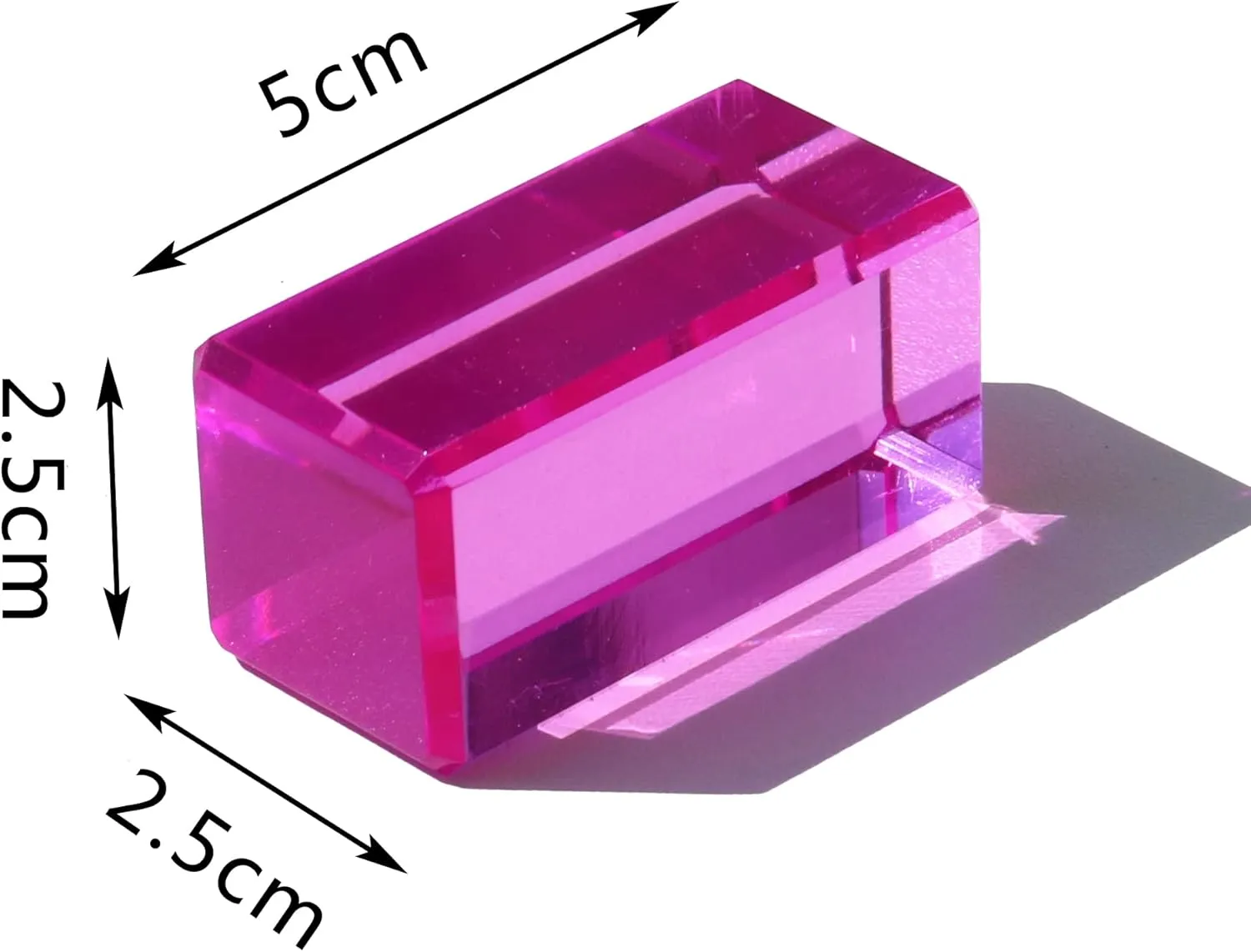 Rainbow Crystal Acrylic Strip Blocks Rectangle Stacking Gem Cubes for Kids - 16 Colors Educational Sensory Light Learning Toys (16PCS)