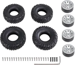 RC Car Upgrade Parts for MN 1/12 for MN82 LC79 for MN78 D90 D91 D96 99S 99SV2 for WPL 1/16 C14 C24 C34 C44 B14 B16 B36 RC Car Clip Type Tire Soft Tire Skin Upgrade Parts(Silver)