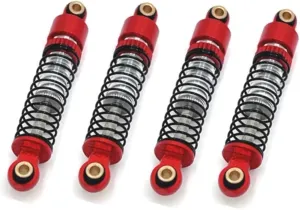 Rc Special Shock Absorber For FMS For FCX24 1/24 Metal Upgrade Adjustable Soft And Hard Hydraulic Shock Absorber RC Car Parts And Accessories Replacement And Use(Red)
