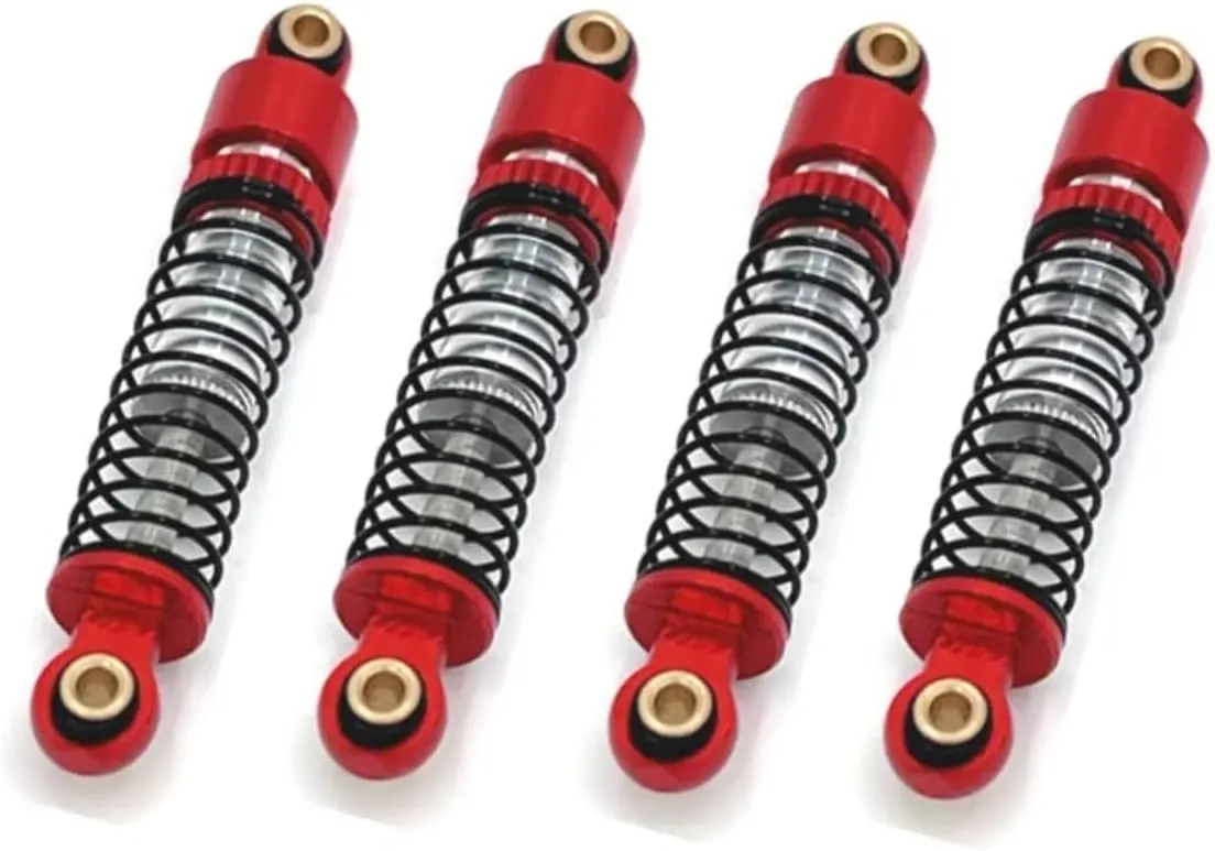 Rc Special Shock Absorber For FMS For FCX24 1/24 Metal Upgrade Adjustable Soft And Hard Hydraulic Shock Absorber RC Car Parts And Accessories Replacement And Use(Red)