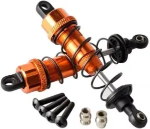 Rc Special Shock Absorber For Wltoys 1/10 K949 Aluminum Alloy Front And Rear Shock Absorbers Adjustable Soft And Hard Shock Absorbers Rc Car Parts Replacement Use(Orange)