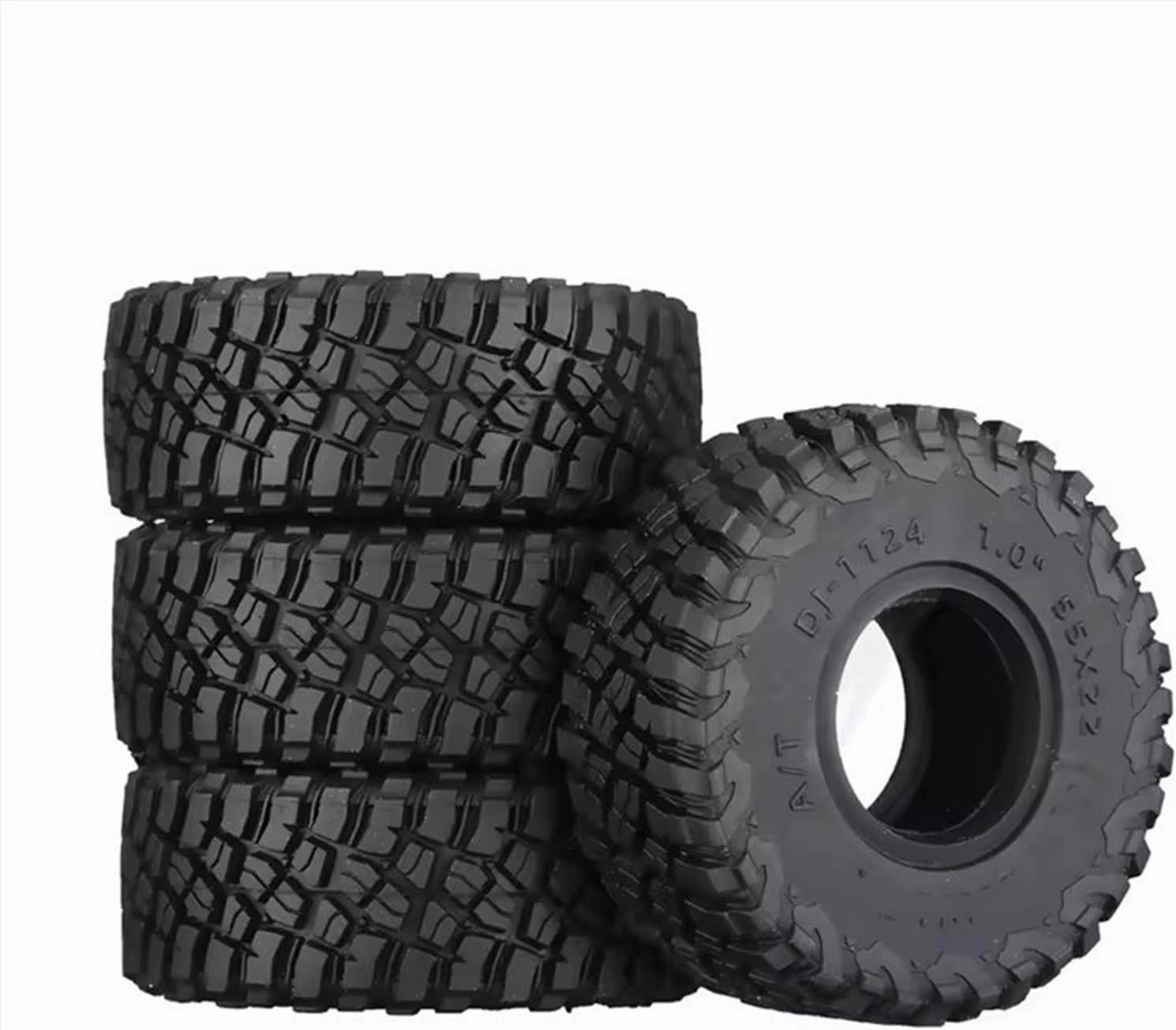 Rc Car Wheel Rim Tire Compatible with Axial SCX24 AX24 TRX4M for FMS FCX24 1/18 1/24 RC Crawler Car 4Pcs 55mm 1.0 in Super Soft Tire Tyre