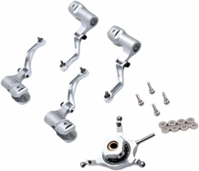RC Helicopter Swashplate Set Leaf Clip Replacement Easy Installed Sturdy Aluminum for K170, Silver