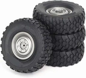 RC Repair Parts Compatible with MN D90 for MN98 for MN99S for WPL C14 C24 C34 B14 B24 for LDRC P06 RC Car Parts Accessories 4pcs 72mm Soft Tire Wheel(Black)