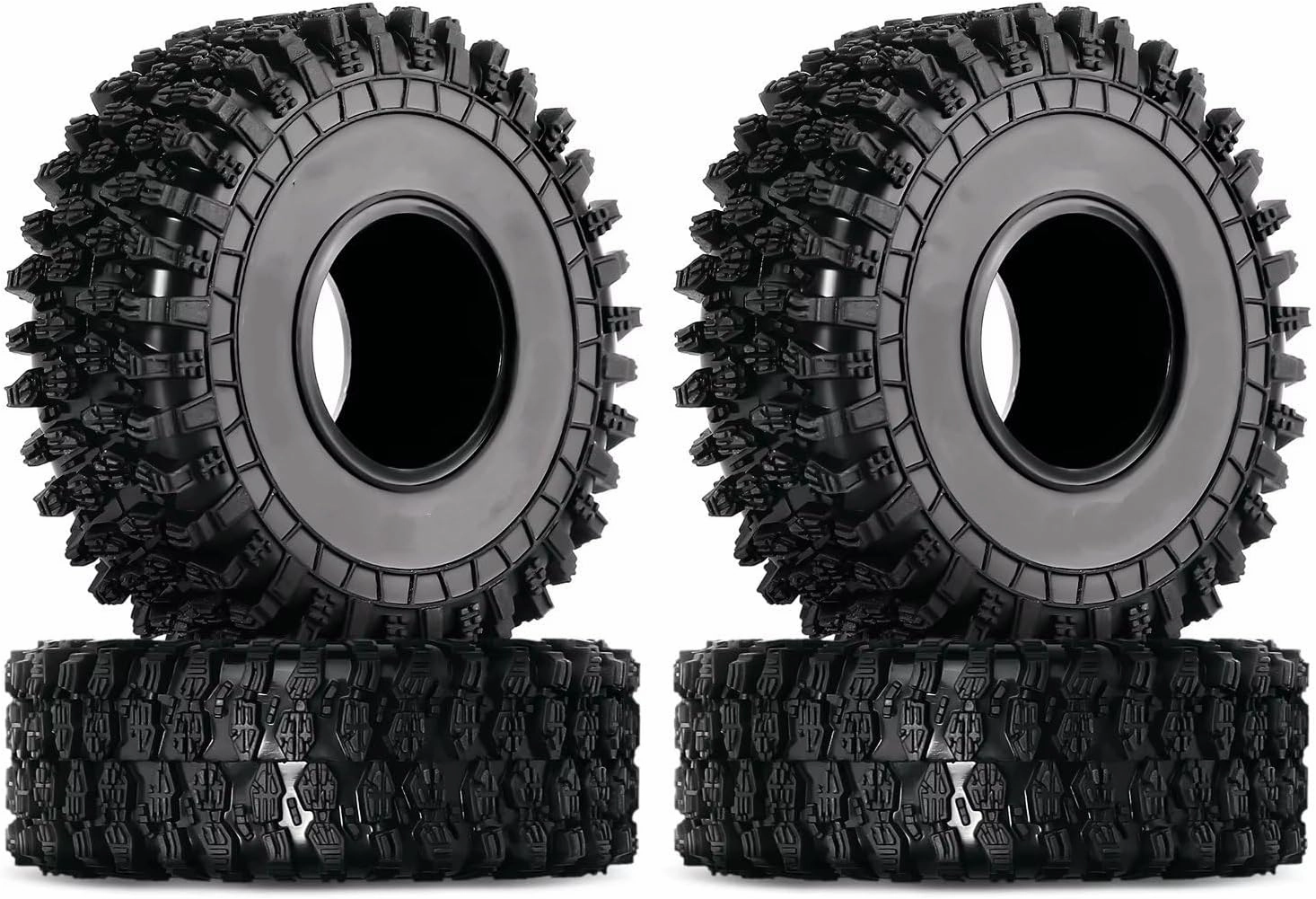 RC Tyre Set for Axial for SCX24 for FMS for FCX24 for AX24 for T1011 for Super Soft Sticky 1.0 Crawler Tires 64 * 24mm for 1/18 1/24 RC Crawler Car