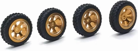 RC Tyre Set for WLtoys 284131 for K969 979 989 999 for P929 939 1/28 RC Car Parts Metal Upgrade for Racing Wheel Soft Tire Skin(Yellow)