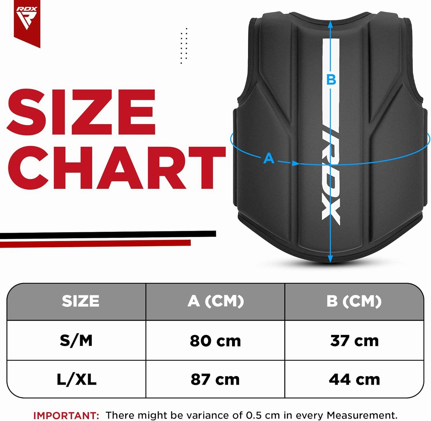 RDX Boxing Body Protector, MMA Kickboxing Muay Thai Boxing Chest Guard, Sparring Training Heavy Punching, Kara Adjustable Strike Shield, Martial Arts Upper Body Ribs Protection Pad, Taekwondo Vest