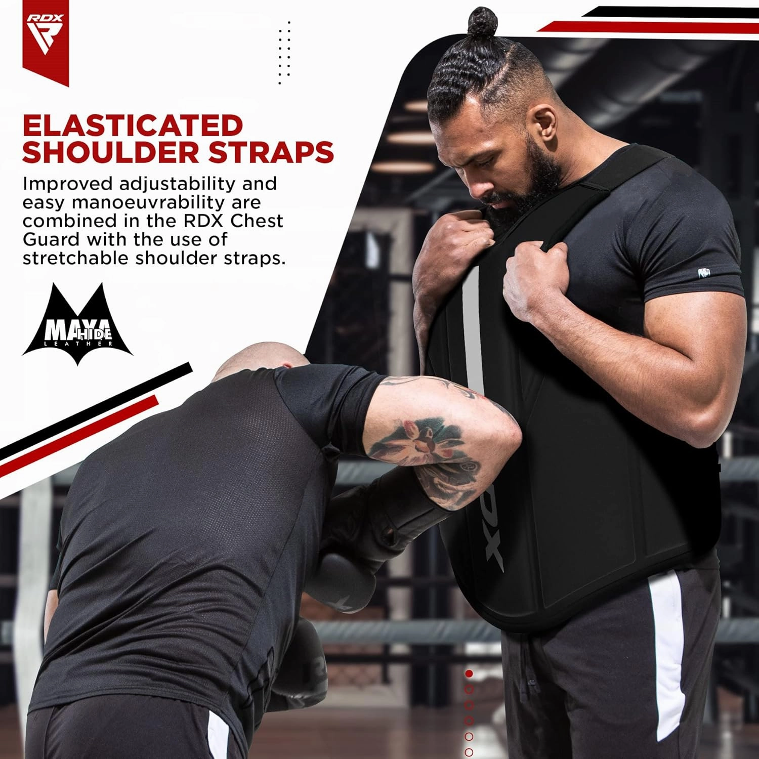 RDX Boxing Body Protector, MMA Kickboxing Muay Thai Boxing Chest Guard, Sparring Training Heavy Punching, Kara Adjustable Strike Shield, Martial Arts Upper Body Ribs Protection Pad, Taekwondo Vest