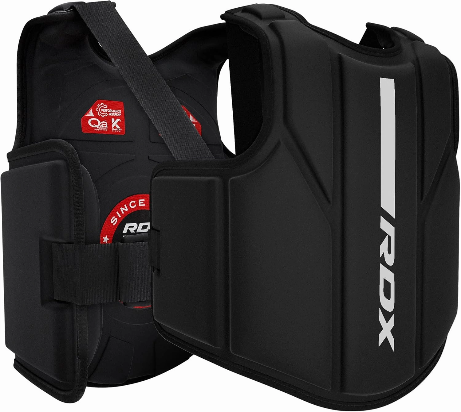 RDX Boxing Body Protector, MMA Kickboxing Muay Thai Boxing Chest Guard, Sparring Training Heavy Punching, Kara Adjustable Strike Shield, Martial Arts Upper Body Ribs Protection Pad, Taekwondo Vest