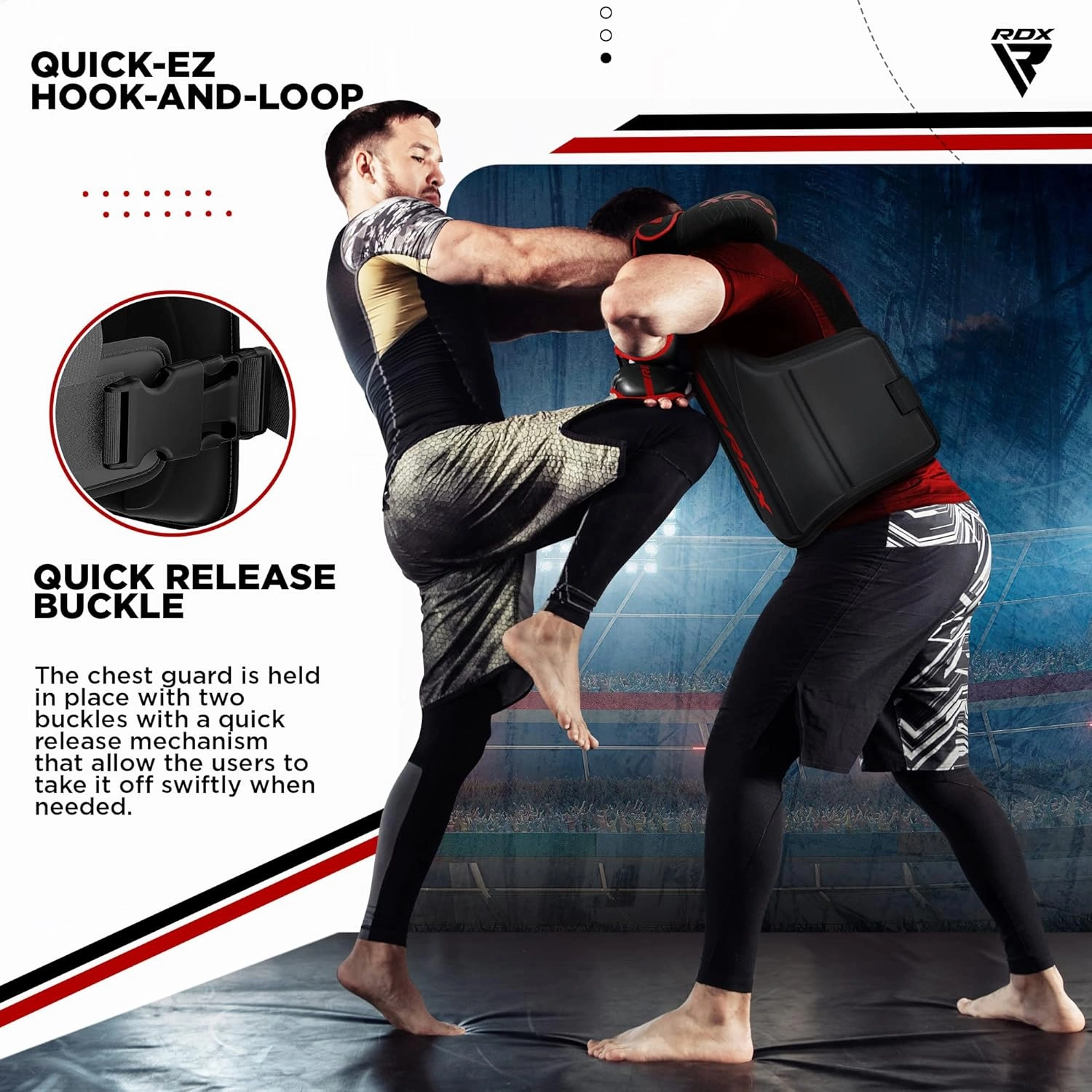 RDX Boxing Body Protector, MMA Kickboxing Muay Thai Boxing Chest Guard, Sparring Training Heavy Punching, Kara Adjustable Strike Shield, Martial Arts Upper Body Ribs Protection Pad, Taekwondo Vest