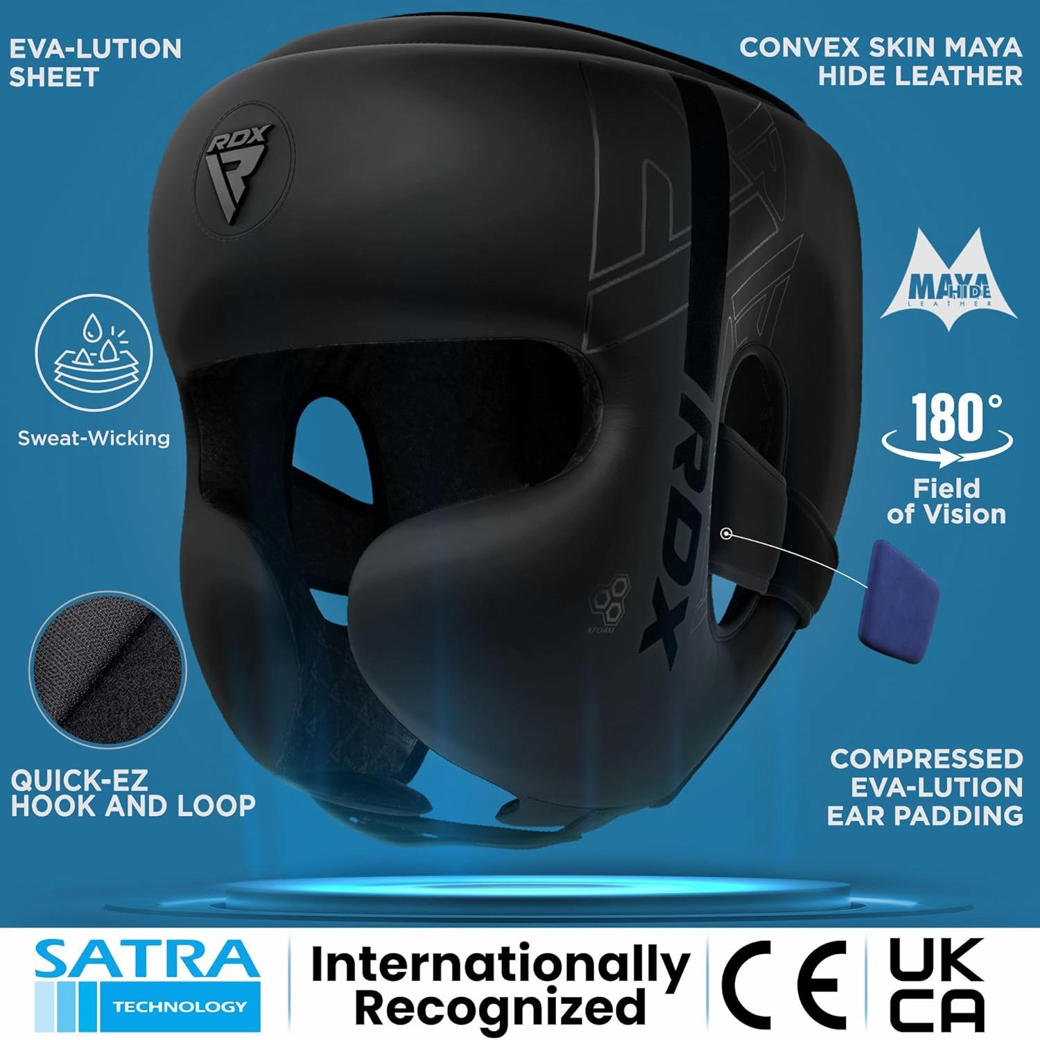 RDX Kids Boxing Headgear, MMA Training, Adjustable Padded Kara Muay Thai Juniors Head Gear, Kickboxing, Sparring, Martial Arts, Karate, Taekwondo Youth Girls Boys Helmet, Home Gym Workouts