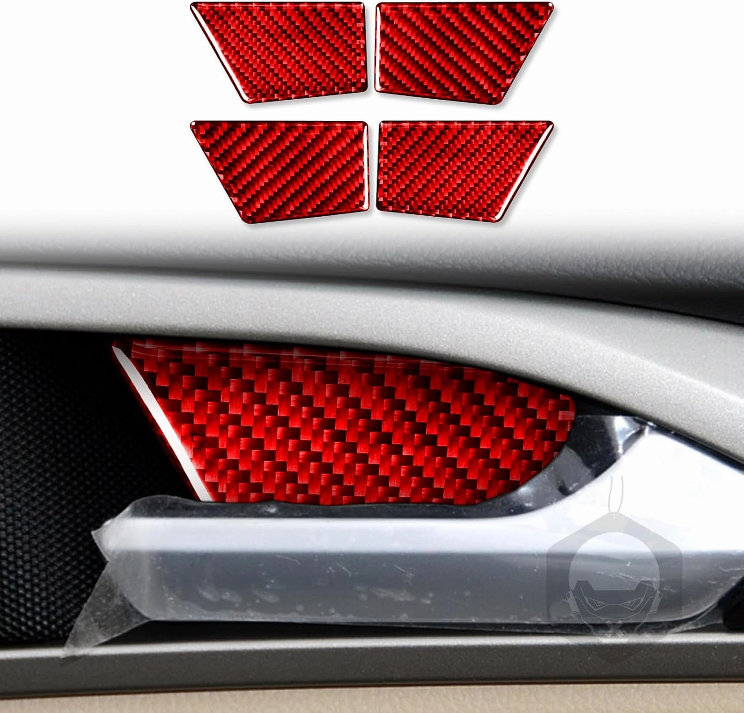Real Quality Soft Carbon Fiber Car Interior Decoration Decal Dashboard Set Sticker 20pcs Set Auto Premium Sticker Cover Compatible with Ford Mondeo/Fusion 2013 2014 2015 2016 2017 2018 2019 Red