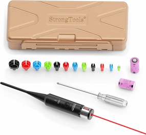 Red or Green BoreSighter 177 to 12GA Caliber Rifle Scope Handgun Hunting Red/Green Dot Boresight Kit Press Switch Bore Sight 800mAh Battery