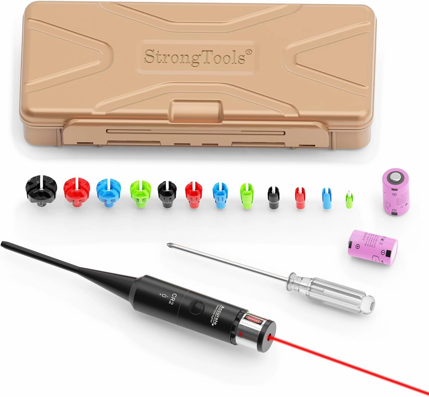 Red or Green BoreSighter 177 to 12GA Caliber Rifle Scope Handgun Hunting Red/Green Dot Boresight Kit Press Switch Bore Sight 800mAh Battery