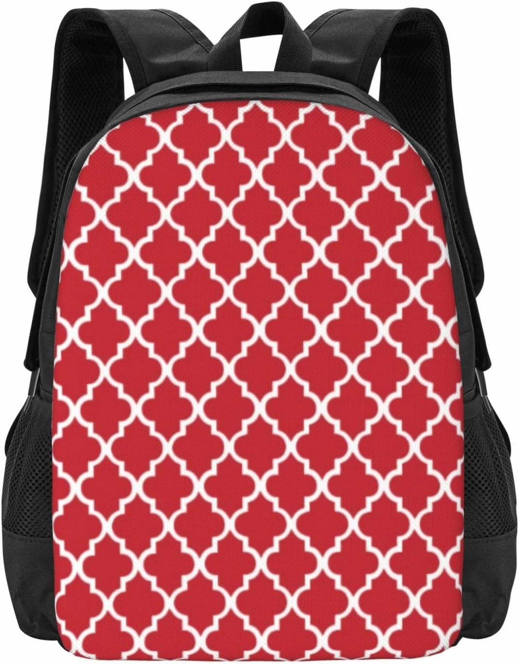 Red Quatrefoil Tiles Pattern Lightweight Packable Backpack Travel Casual Hiking Daypack Foldable Backpack For Men Women