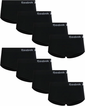 Reebok Women's Briefs Underwear - 8 Pack Seamless Stretch Performance High Cut or Boy Shorts Panties for Women (Sizes: S-XL)